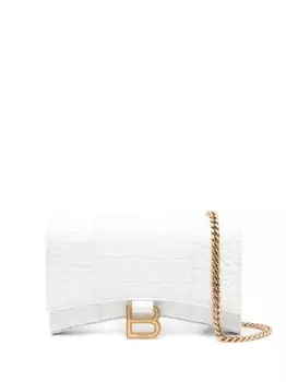 Balenciaga кошелек Hourglass на цепочке, белый