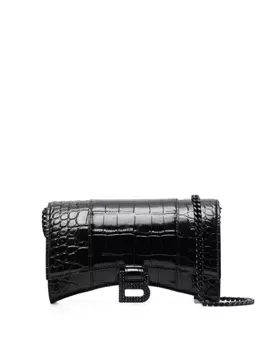 Balenciaga кошелек Hourglass с цепочкой, черный