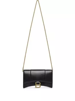 Balenciaga кошелек Hourglass с цепочкой, черный