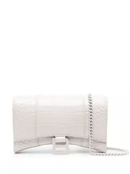 Balenciaga кошелек Hourglass с цепочкой, нейтральный цвет