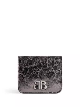 Balenciaga кошелек Monaco с эффектом металлик, серый