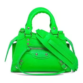 Balenciaga Кожаная сумка через плечо женская зеленая