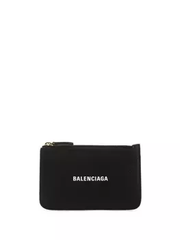 Balenciaga кожаный держатель для карт, черный