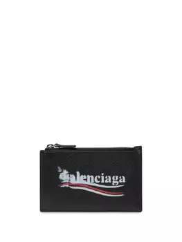 Balenciaga кожаный кошелек с логотипом, черный