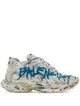Balenciaga кроссовки Runner Graffiti, белый
