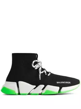 Кроссовки Balenciaga Speed 2.0 Lace-up, черный/зеленый