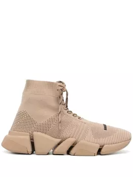 Balenciaga кроссовки Speed 2.0 на шнуровке, коричневый