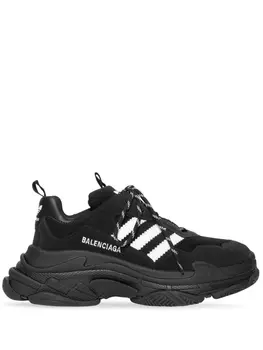Balenciaga кроссовки Triple S из коллаборации с adidas, черный