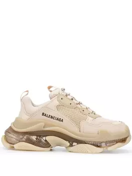 Кроссовки Balenciaga Triple S Transparent Soles, бежевый