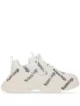 Balenciaga кроссовки Triple S с логотипом, белый