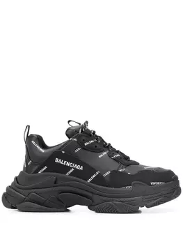 Кроссовки Balenciaga Triple S With Logo, черный