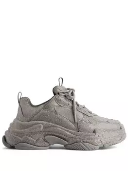 Balenciaga кроссовки Triple S со стразами, серый