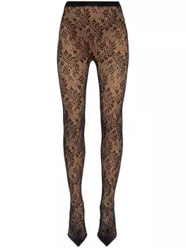 Balenciaga кружевные леггинсы с острым носком, черный