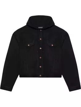 Balenciaga куртка-рубашка с капюшоном, черный