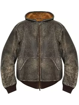 Balenciaga куртка с эффектом потертости, коричневый