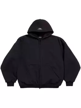 Balenciaga куртка с капюшоном и логотипом, черный