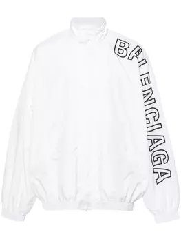 Balenciaga куртка с вышитым логотипом, белый
