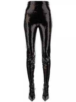 Balenciaga легинсы с пайетками, черный