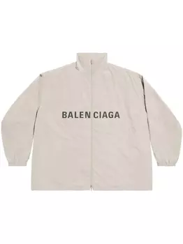 Balenciaga logo-print windbreaker, нейтральный цвет