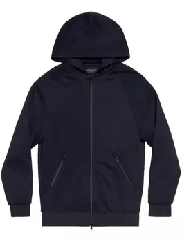 Balenciaga logo-print zip-up hoodie, синий