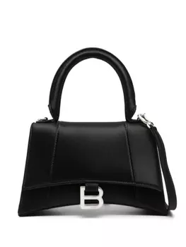 Атласная сумка-тоут Balenciaga Hourglass, черный