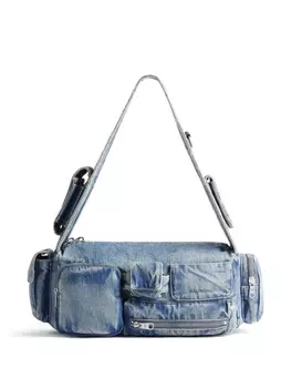 Balenciaga маленькая джинсовая сумка на плечо Superbusy, синий