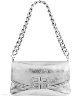 Маленькая сумка Balenciaga Crush, серебристый