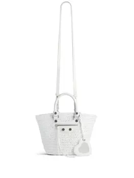 Маленькая сумка-тоут Balenciaga Le Cagole Panier, белый