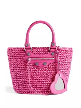 Маленькая сумка-тоут Balenciaga Le Cagole Panier, розовый