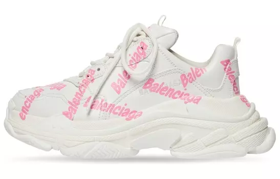 Кроссовки Balenciaga Women's Triple S 'Logotype - White Pink'