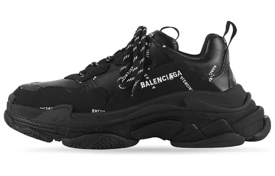 Кроссовки Balenciaga All Over Logo Triple S Black Women's