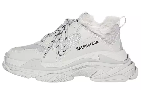 Кроссовки Balenciaga Triple S Fake Fur Grey Women's