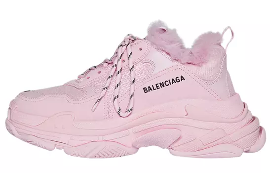 Кроссовки Balenciaga Triple S Fake Fur Pink Women's