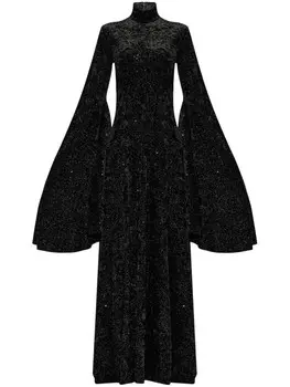 Balenciaga макси-платье с рукавами оверсайз, черный