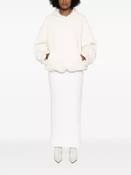 Balenciaga макси-юбка с металлическими нитями, нейтральный цвет