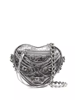 Balenciaga мини-сумка через плечо Le Cagole Heart, серебристый