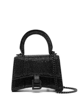 Balenciaga мини-сумка Hourglass с кристаллами, черный