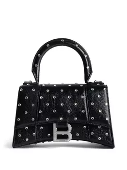 Balenciaga мини-сумка Hourglass с кристаллами, черный