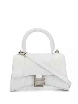 Balenciaga мини-сумка с тиснением под крокодила, белый