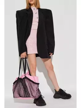 Balenciaga мини-юбка из твида-букле, розовый