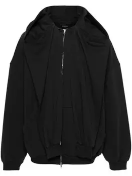 Balenciaga многослойное худи на молнии, синий