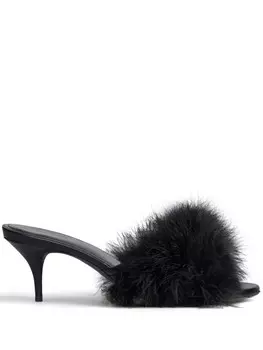 Balenciaga мюли Boudoir 70 с перьями, черный