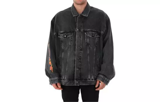 Мужская джинсовая куртка Balenciaga, черный