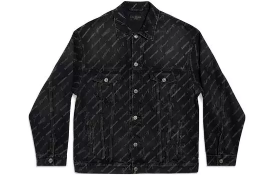Мужская джинсовая куртка Balenciaga, черный