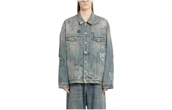 Balenciaga Мужская Джинсовая Куртка, цвет Blue