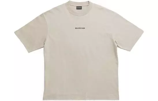 Футболка мужская Balenciaga с логотипом, бежевый