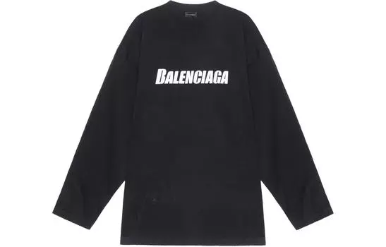 Лонгслив Balenciaga Logo-print, черный