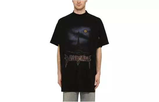 Футболка мужская Balenciaga Paris Moon, черный