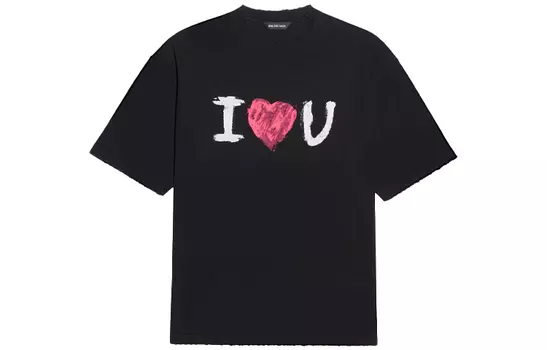 Футболка мужская Balenciaga I Love You, черный