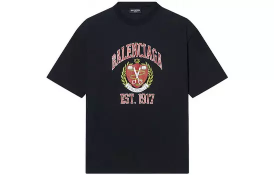 Футболка мужская Balenciaga с принтом, черный